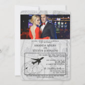 Invitation Dusty Rose Las Vegas Mariage de passeport (Devant)