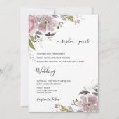 Invitation Dusty Rose Mauve Blush rose Floral Mariage (Devant)