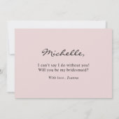 Invitation Dusty rose mauve Rose Floral Bridesmaid Propositio (Dos)