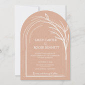Invitation Dusty Rose Minimalist Arch Botanical Wedding (Devant)