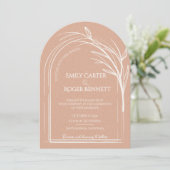 Invitation Dusty Rose Minimalist Arch Botanical Wedding (Debout devant)