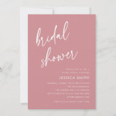 Invitation Dusty Rose Minimalist Boho Bridal Shower (Devant)