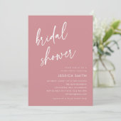 Invitation Dusty Rose Minimalist Boho Bridal Shower (Debout devant)