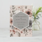 Invitation Dusty Rose Misty Bloom Wedding (Debout devant)