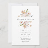 Invitation Dusty Rose moderne Aquarelle Floral Lys Mariage (Devant)