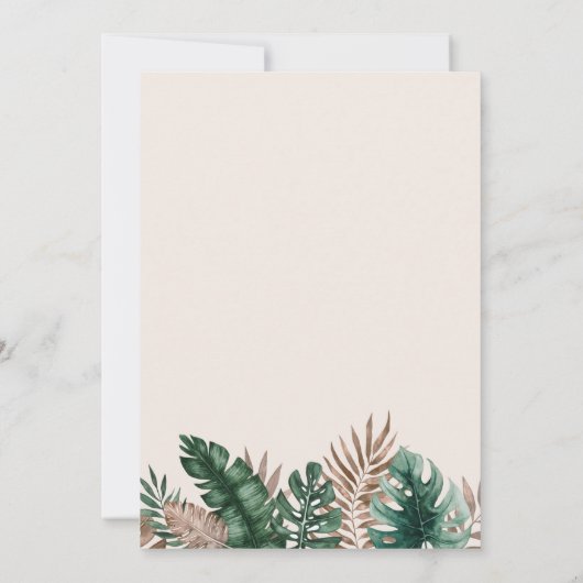 Invitation Dusty rose moderne Mariage d'aquarelle tropicale (Dos)