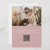 Invitation Dusty Rose Moderne QR Code Mariage photo (Dos)