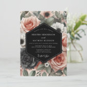 Invitation Dusty Rose Moody Bloom Wedding (Debout devant)