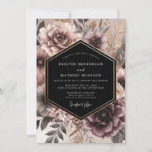 Invitation Dusty Rose Moody Floral Opulent Wedding (Devant)