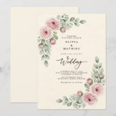 Invitation Dusty Rose Painterly Whimsy Wedding (Devant / Derrière)