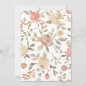 Invitation Dusty Rose Peach Cream Floral 60e fête d'anniversa (Dos)