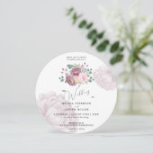 Invitation Dusty Rose Plum Peony Floral Mariage (Debout devant)
