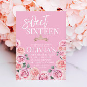 Invitation Dusty rose Princess tiara parties scintillant Swee