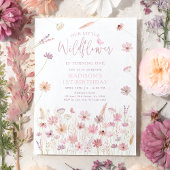 Invitation Dusty Rose Printemps Fleurs sauvages premier anniv