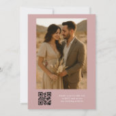 Invitation Dusty Rose QR Code Elégant Mariage photo (Dos)