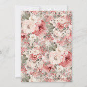 Invitation Dusty Rose Red Cream Floral Surprise 60th (Dos)