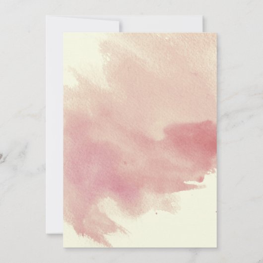 Invitation Dusty rose rose aquarelle fleurs mariage (Dos)