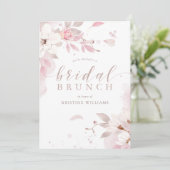 Invitation Dusty Rose rose Aquarelle Floral Bridal Brunch (Debout devant)