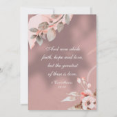 Invitation Dusty Rose rose Blush Floral Mariage chrétien (Dos)
