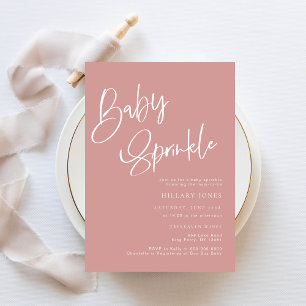 Invitation Dusty rose / Rose Bohemian Baby Sprinking Invitati