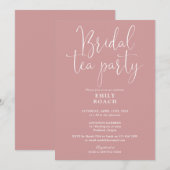 Invitation Dusty Rose rose Elégant Tea Party Douche (Devant / Derrière)