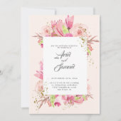 Invitation Dusty Rose rose et or Floral Mariage  (Devant)