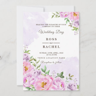 Invitation Dusty Rose rose et or Floral Mariage I