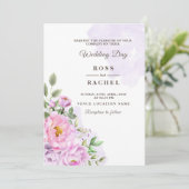 Invitation Dusty Rose rose et or Floral Mariage I (Debout devant)