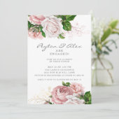 Invitation Dusty Rose rose floral blanc (Debout devant)
