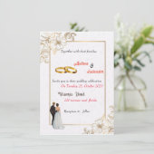 Invitation Dusty Rose rose Mauve or vert Mariage floral (Debout devant)