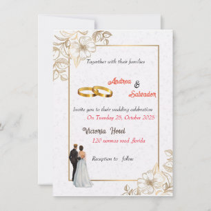 Invitation Dusty Rose rose Mauve or vert Mariage floral