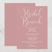 Invitation Dusty Rose rose moderne Script Bridal Bunch Douche (Devant / Derrière)