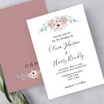Invitation Dusty Rose Rustic Eucalyptus Mariage de verdure<br><div class="desc">Simple Rustique Floral Eucalyptus Faire-part de mariage de verdure. Personnalisez cette élégante sauge verte et rose rousse fleurs eucalyptus vert mariage invite. L'élégant script en lettres de couleur noire semble étonnant sur un arrière - plan blanc classique. Ajoutez les initiales monogrammes de la mariée et du marié sur le dos...</div>