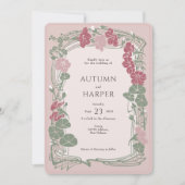 Invitation Dusty rose Sage Elegance Mariage botanique (Devant)