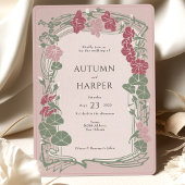 Invitation Dusty rose Sage Elegance Mariage botanique