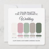 Invitation Dusty Rose Sage Green Wedding Color Palette Card (Dos)
