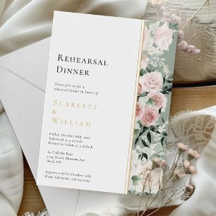 Invitation Dusty Rose Sage Moderne Mariage Dîner de répétitio
