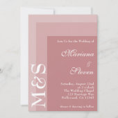 Invitation Dusty Rose Simple Moderne Chic Script Mariage Invi (Devant)