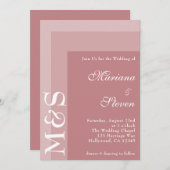 Invitation Dusty Rose Simple Moderne Chic Script Mariage Invi (Devant / Derrière)