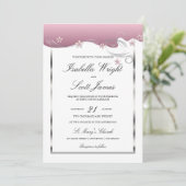 Invitation Dusty Rose Swirl Floral Mariage Design (Debout devant)