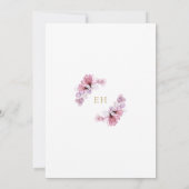Invitation Dusty Rose Transparent Monogramme floral Baptême (Dos)