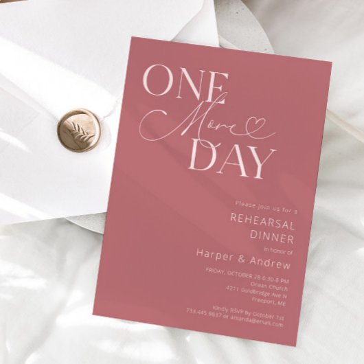 Invitation Dusty Rose Un Dîner De Répétition D'Une Journée De