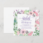 Invitation Dusty rose violet Fête des mariées de fleurs sauva (Devant / Derrière)