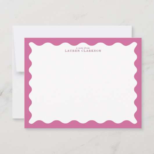 Invitation Dusty Rose Wavy Frame Note Card (Devant)