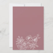 Invitation Dusty Rose White Floral Line Art | MARIAGE (Dos)