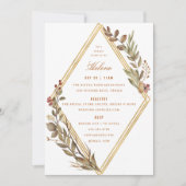 Invitation Dusty Sage Gold Diamond Rust Fête des mariées d'au (Devant)