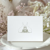 Invitation Dusty Sage Green Enregistrer la date Rabbit Scroll
