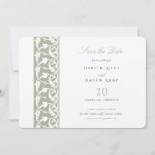 Invitation Dusty Sage Green Enregistrer la date Rabbit Scroll (Devant)