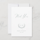 Invitation Dusty Sage Wedding Day Thank you Flat Note Card (Devant)