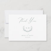 Invitation Dusty Sage Wedding Day Thank you Flat Note Card (Devant)